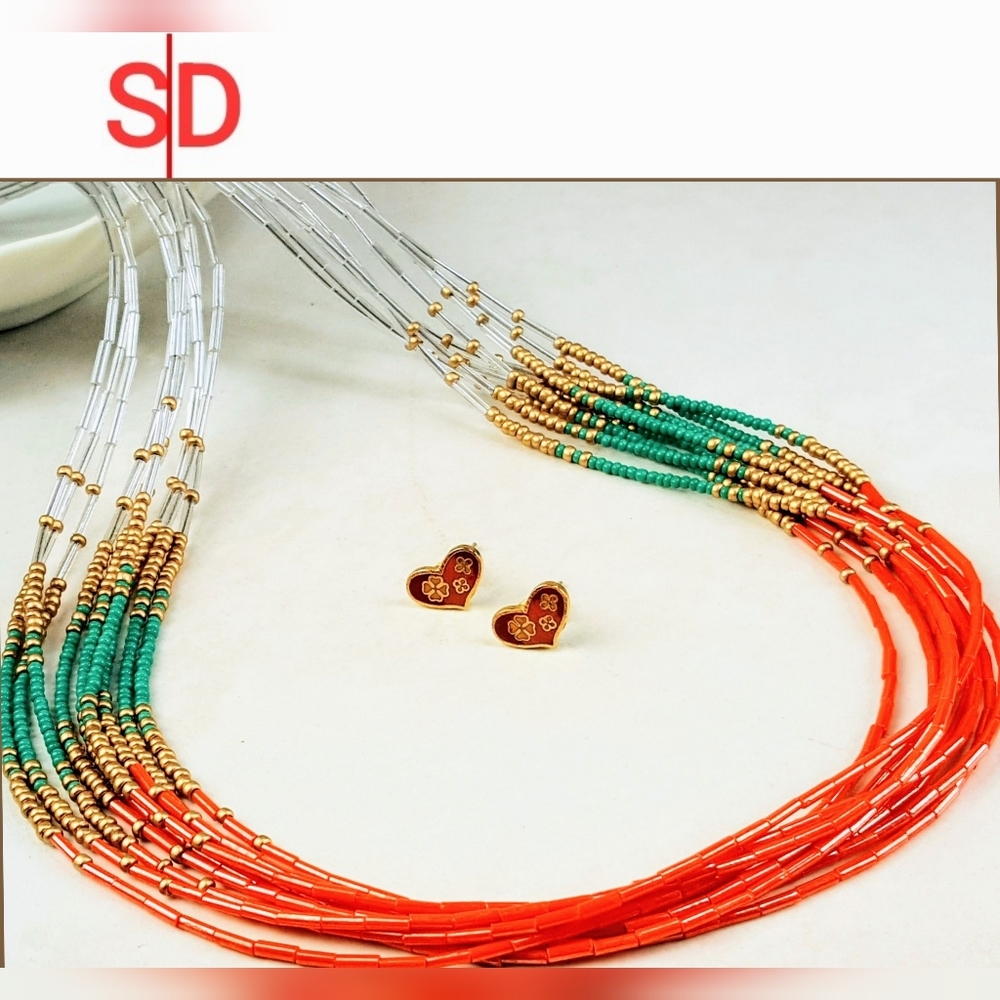 Multi strand necklace, finished with Gold filled hardware